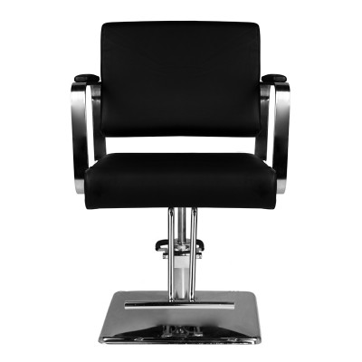 Black salon chair chrome base