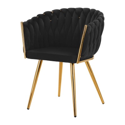 4Rico krzesło QS-GW06G aksamit czarne -Hokery- 