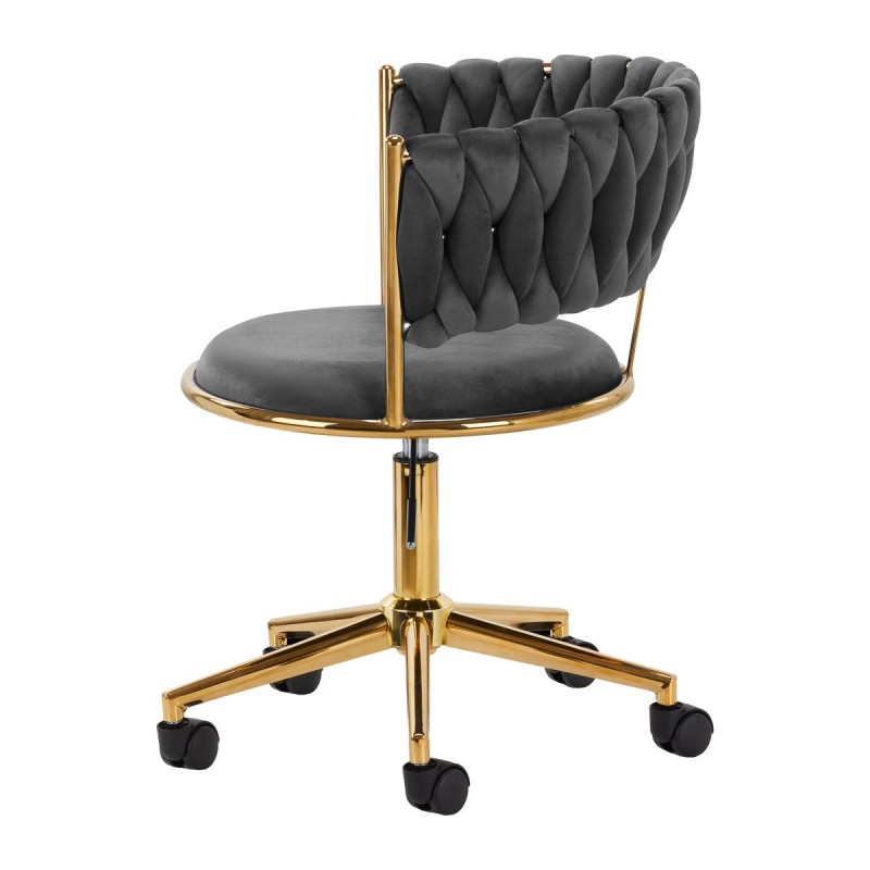 4Rico krzesło obrotowe QS-GW01G aksamit szare -Hokery- 