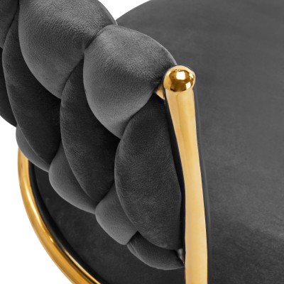 4Rico krzesło obrotowe QS-GW01G aksamit szare -Hokery- 