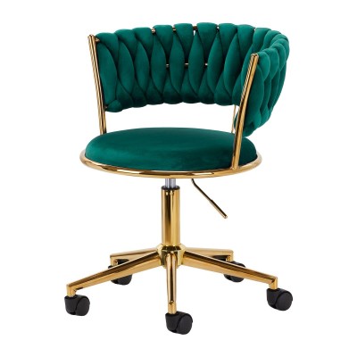 4Rico krzesło obrotowe QS-GW01G aksamit zielone -Hokery- 