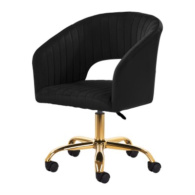 4Rico krzesło obrotowe QS-OF212G aksamit czarne -Hokery- 