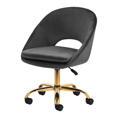 4Rico krzesło obrotowe QS-MF18G aksamit szare -Hokery- 