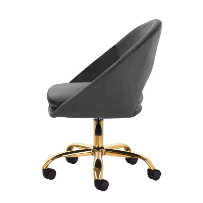 4Rico krzesło obrotowe QS-MF18G aksamit szare -Hokery- 