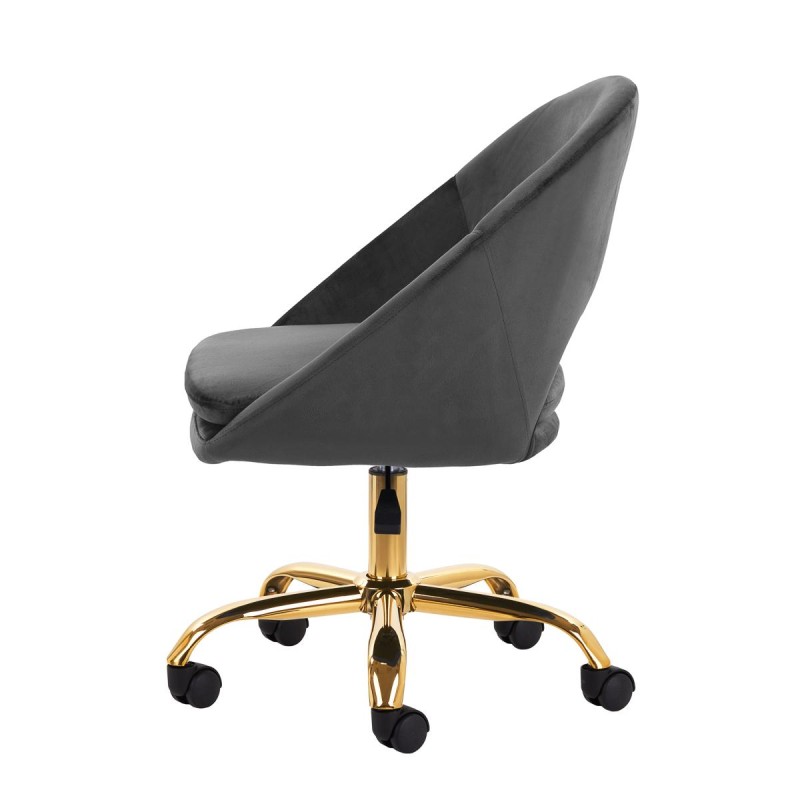 4Rico krzesło obrotowe QS-MF18G aksamit szare -Hokery- 