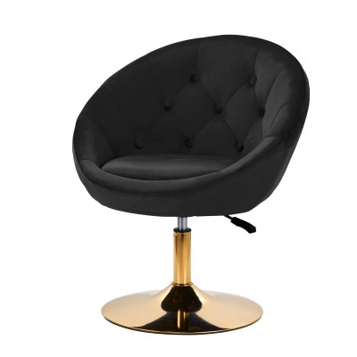 4Rico fotel obrotowy QS-BL12B aksamit czarny -Hokery- 