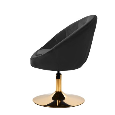 4Rico fotel obrotowy QS-BL12B aksamit czarny -Hokery- 