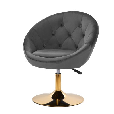 4Rico fotel obrotowy QS-BL12B aksamit szary -Hokery- 