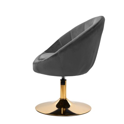 4Rico fotel obrotowy QS-BL12B aksamit szary -Hokery- 