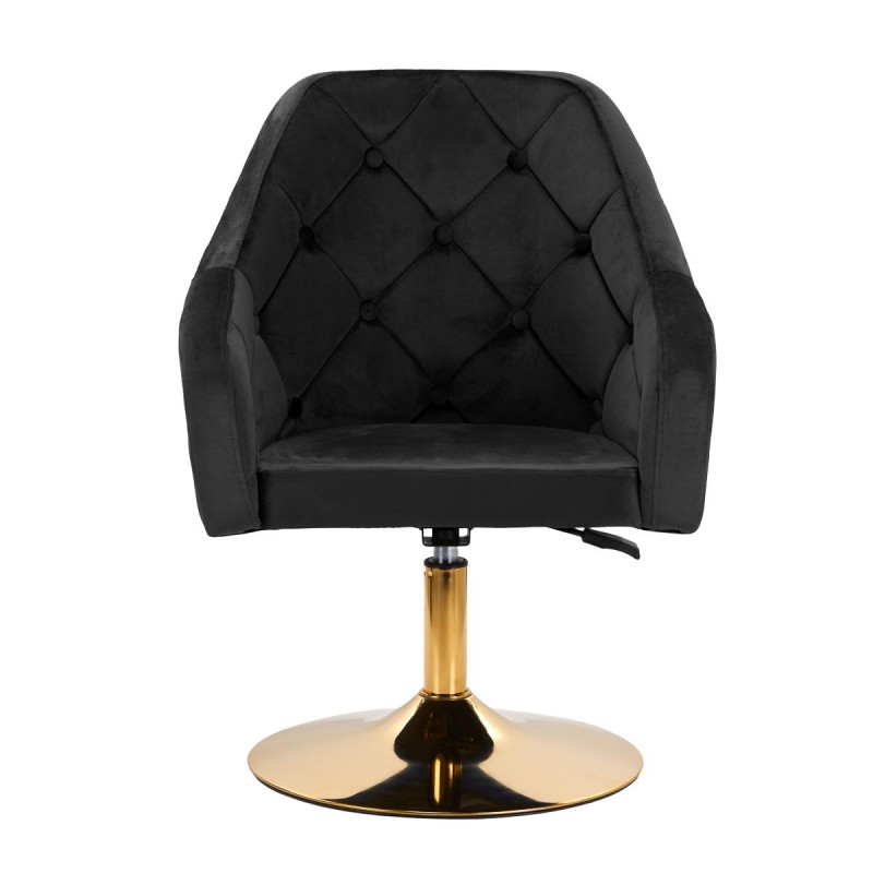 4Rico fotel obrotowy QS-BL14G aksamit czarny -Hokery- 