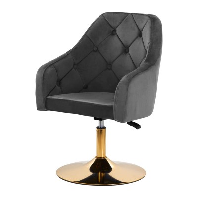 4Rico fotel obrotowy QS-BL14G aksamit szary -Hokery- 