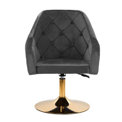 4Rico fotel obrotowy QS-BL14G aksamit szary -Hokery- 