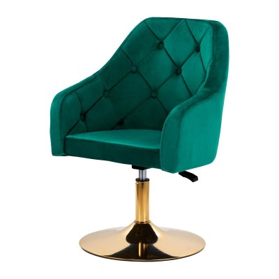 4Rico fotel obrotowy QS-BL14G aksamit zielony -Hokery- 