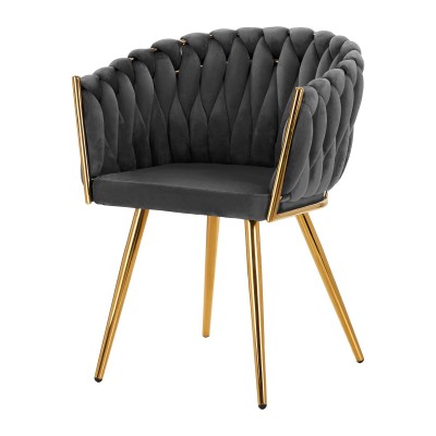 4Rico krzesło QS-GW06G aksamit szare -Hokery- 