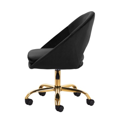 4Rico krzesło obrotowe QS-MF18G aksamit czarne -Hokery- 