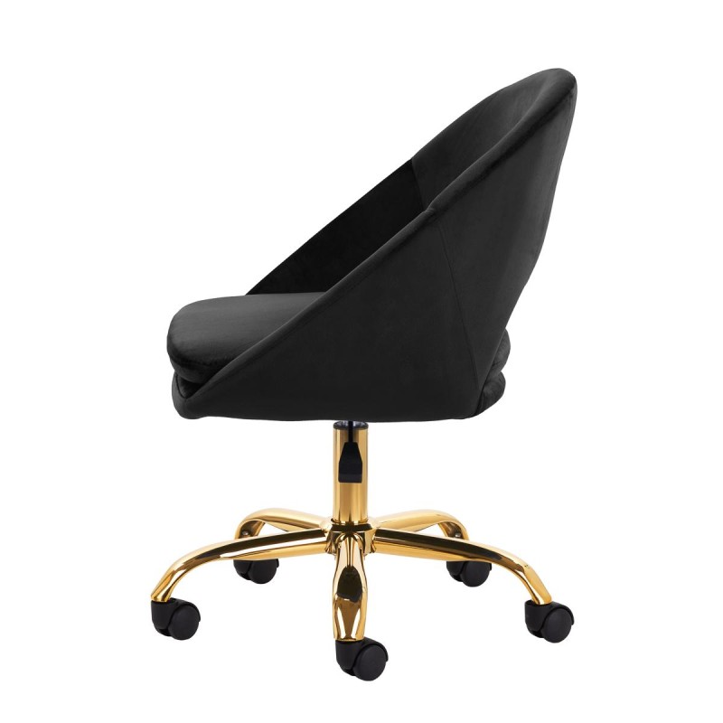 4Rico krzesło obrotowe QS-MF18G aksamit czarne -Hokery- 