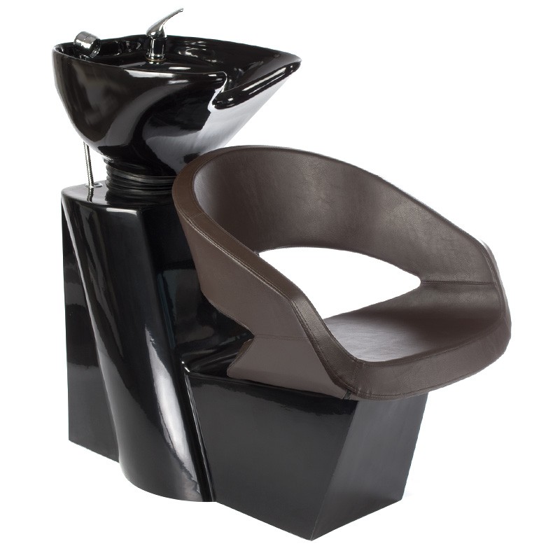 Brown reclining salon shampoo chair