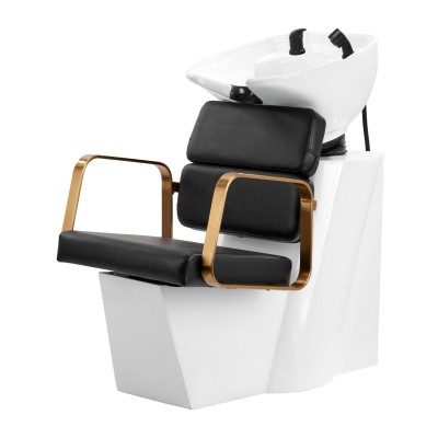 Czarna myjnia fryzjerska złote akcenty