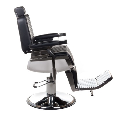 Black barber chair chrome base