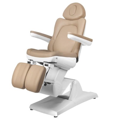 Fotel do pedicure elektryczny skórzany cappuccino