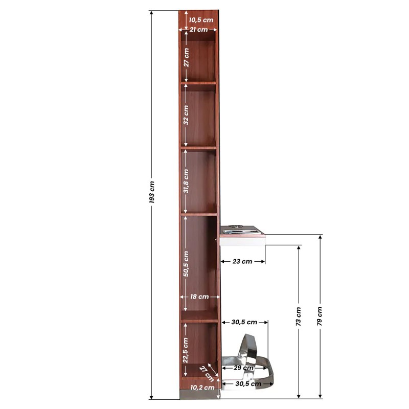 Gabbiano konsola fryzjerska B058 czereśnia -Konsole fryzjerskie- 