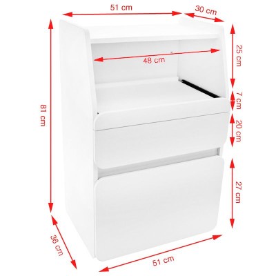 Biały Zaffiro Midi szafka kosmetyczna