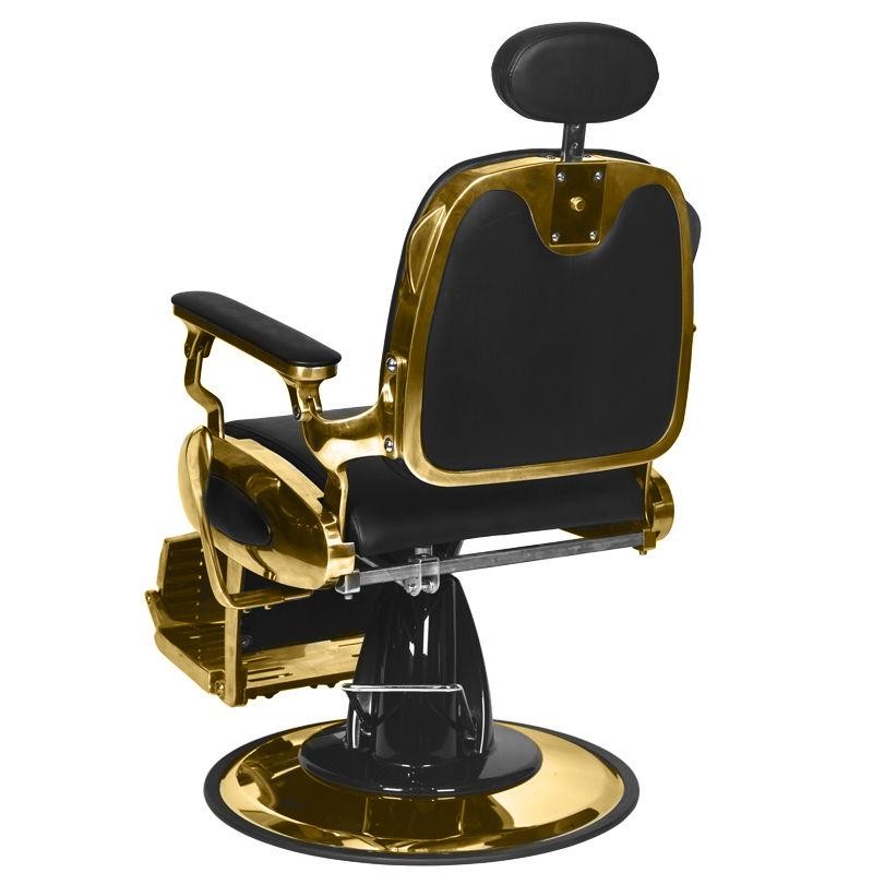 Gabbiano fotel barberski Francesco Gold czarny -Fotele barberskie- 