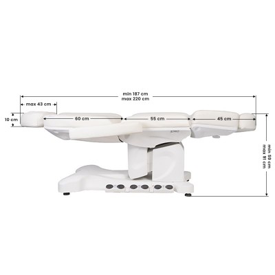 Fotel do zabiegów kosmetycznych elektryczny, rozkładany