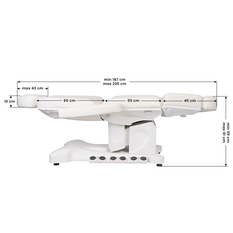 Fotel do zabiegów kosmetycznych elektryczny, rozkładany