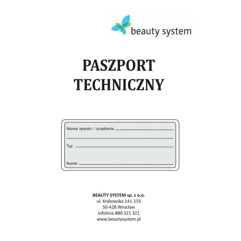 Przegląd zerowy + założenie paszportu technicznego -Autoklawy kosmetyczne- 