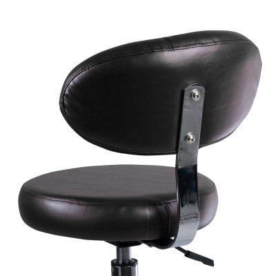 Black cosmetic stool with backrest