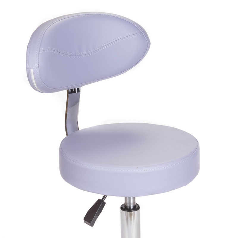 Lavender cosmetic stool with backrest