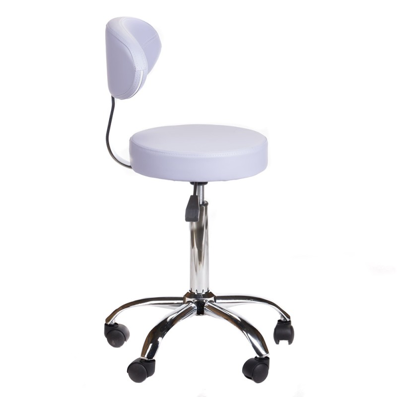 Lavender cosmetic stool with backrest