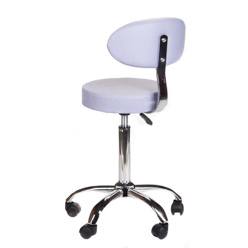 Lavender cosmetic stool with backrest