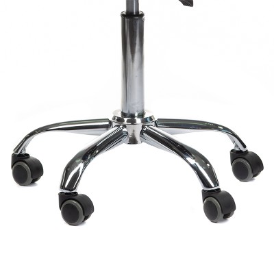 Gray cosmetic stool with backrest