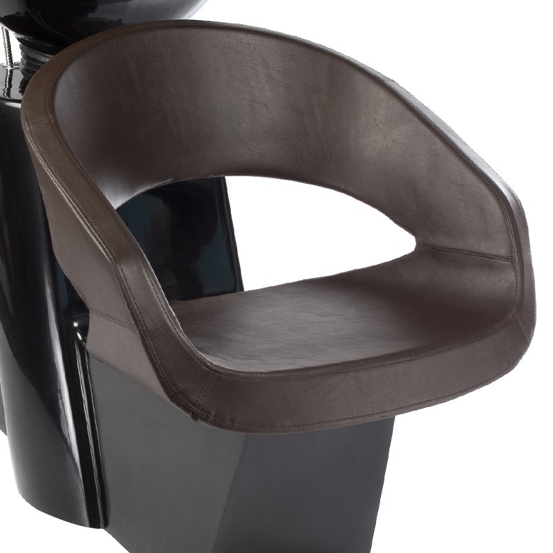 Brown shampoo chair with basin