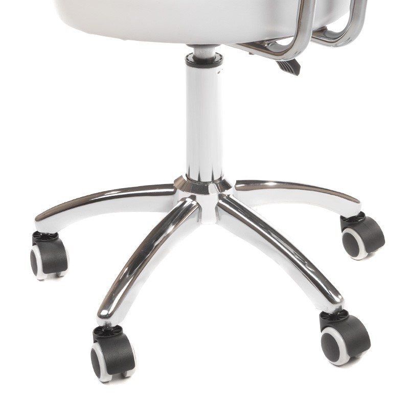 White cosmetic stool with backrest