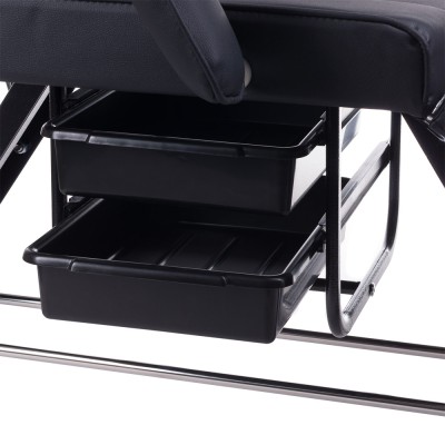 Fotel kosmetyczny z kuwetami BW-263 czarny -Fotele kosmetyczne standardowe- 