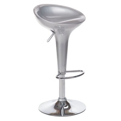 Sleek silver barstool chrome base