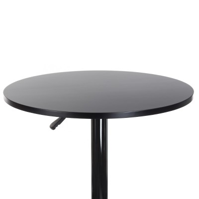 Matte black round bar table