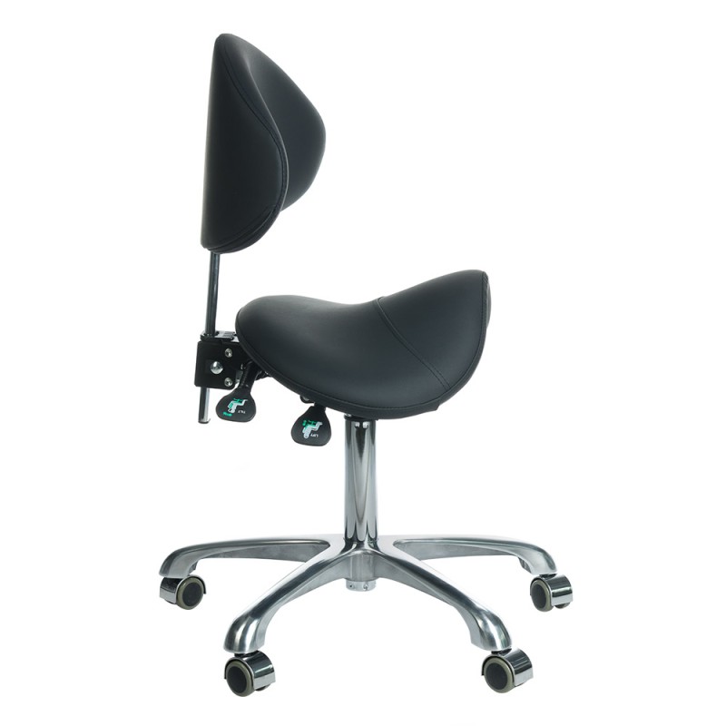 Taboret kosmetyczny z oparciem BY-3004 czarny -Taborety kosmetyczne i hokery- 