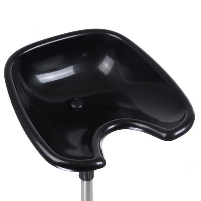 Black shampoo basin on stand