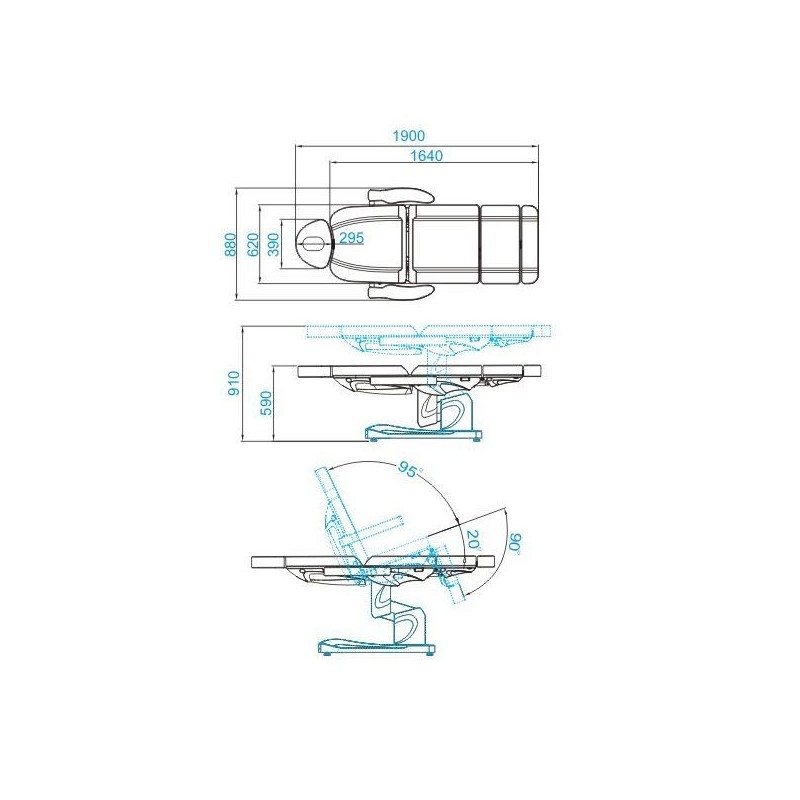 Biały elektryczny fotel do zabiegów kosmetycznych Azzurro