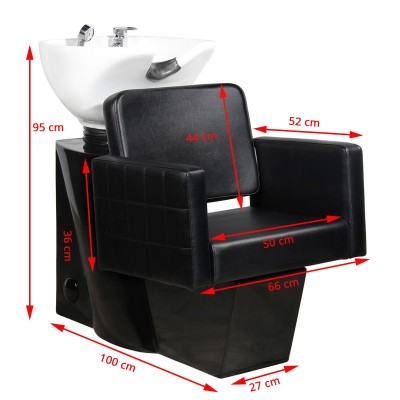 Gabbiano myjnia fryzjerska Ankara czarna -Meble fryzjerskie- 