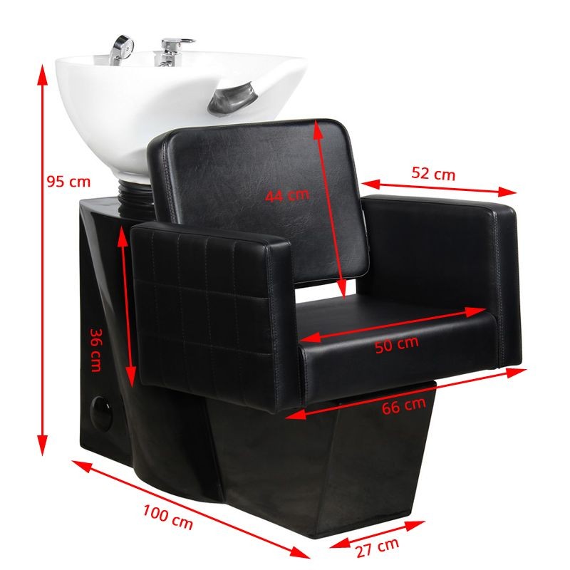 Gabbiano myjnia fryzjerska Ankara czarna -Meble fryzjerskie- 