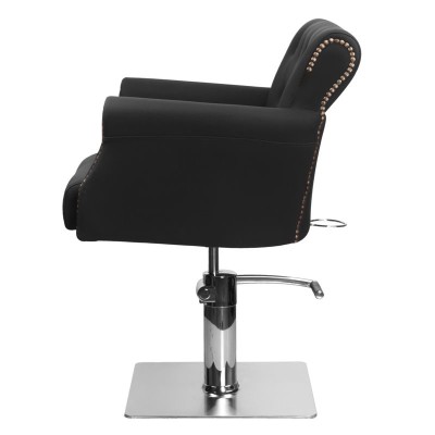 Black hydraulic hairdressing chair