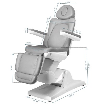 Szary elektryczny fotel do zabiegów kosmetycznych