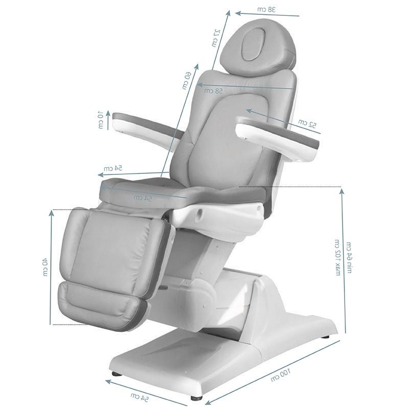 Szary elektryczny fotel do zabiegów kosmetycznych