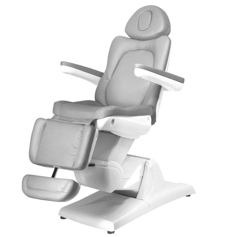 Szary elektryczny fotel do zabiegów kosmetycznych