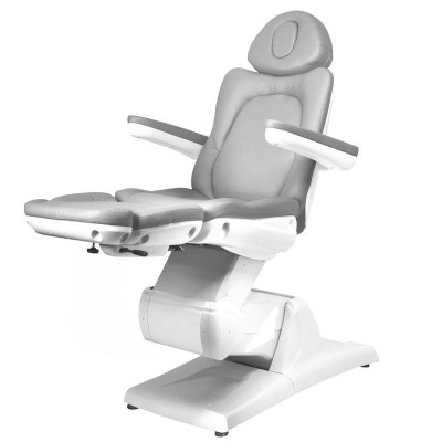 Szary elektryczny fotel do zabiegów kosmetycznych